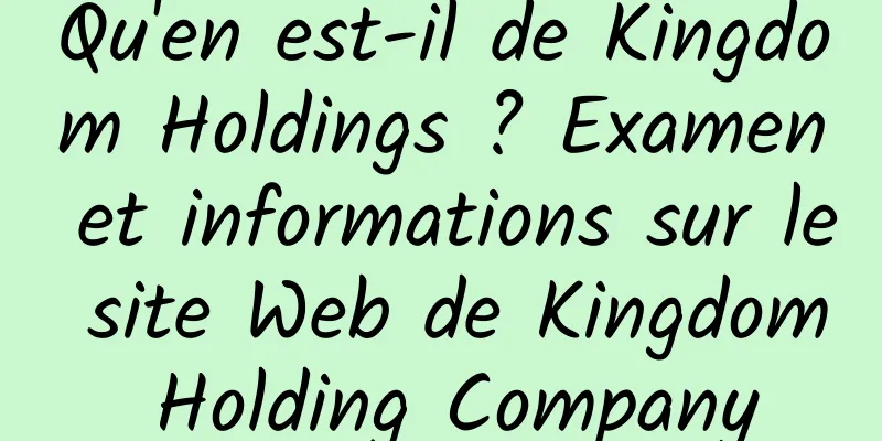 Qu'en est-il de Kingdom Holdings ? Examen et informations sur le site Web de Kingdom Holding Company