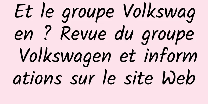Et le groupe Volkswagen ? Revue du groupe Volkswagen et informations sur le site Web