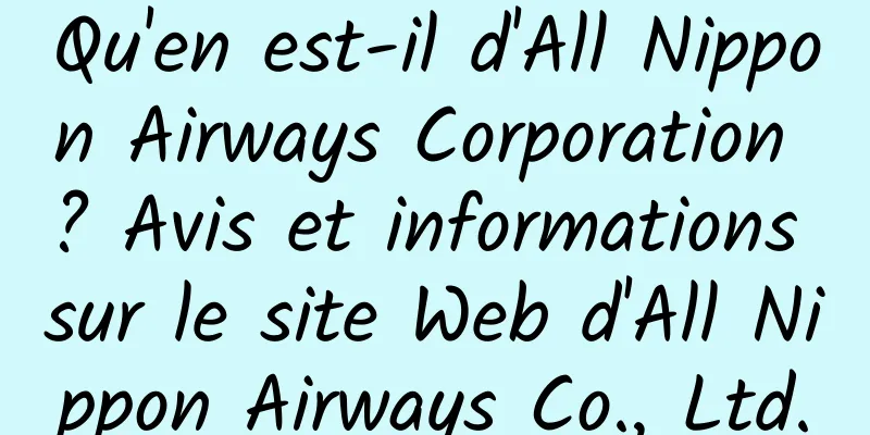 Qu'en est-il d'All Nippon Airways Corporation ? Avis et informations sur le site Web d'All Nippon Airways Co., Ltd.