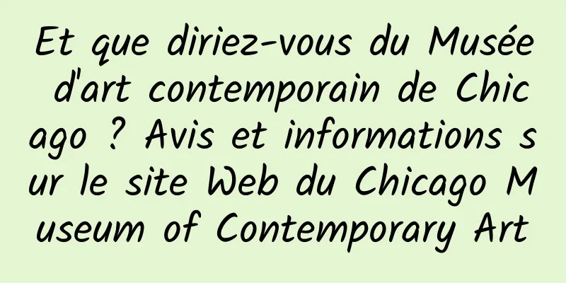 Et que diriez-vous du Musée d'art contemporain de Chicago ? Avis et informations sur le site Web du Chicago Museum of Contemporary Art