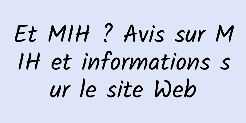 Et MIH ? Avis sur MIH et informations sur le site Web