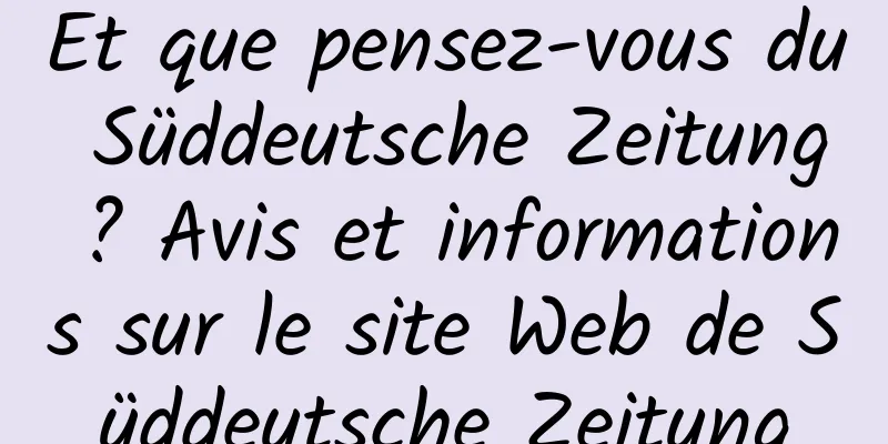 Et que pensez-vous du Süddeutsche Zeitung ? Avis et informations sur le site Web de Süddeutsche Zeitung