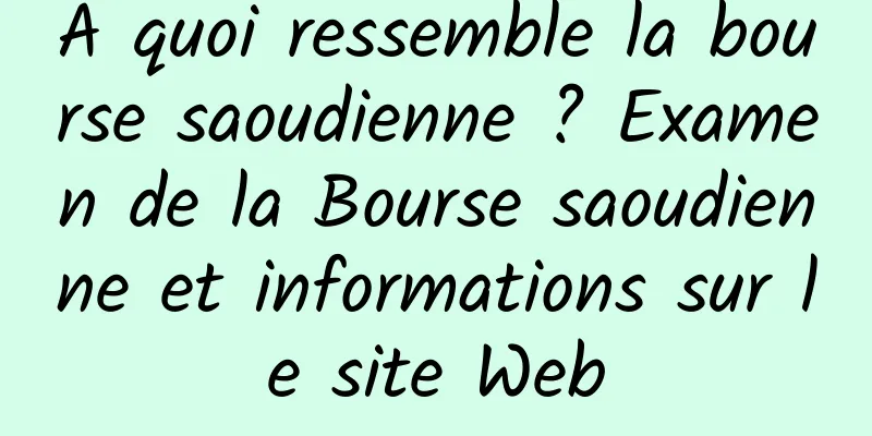 À quoi ressemble la bourse saoudienne ? Examen de la Bourse saoudienne et informations sur le site Web