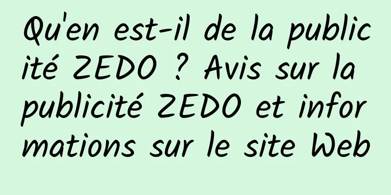 Qu'en est-il de la publicité ZEDO ? Avis sur la publicité ZEDO et informations sur le site Web