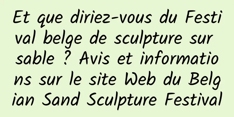 Et que diriez-vous du Festival belge de sculpture sur sable ? Avis et informations sur le site Web du Belgian Sand Sculpture Festival