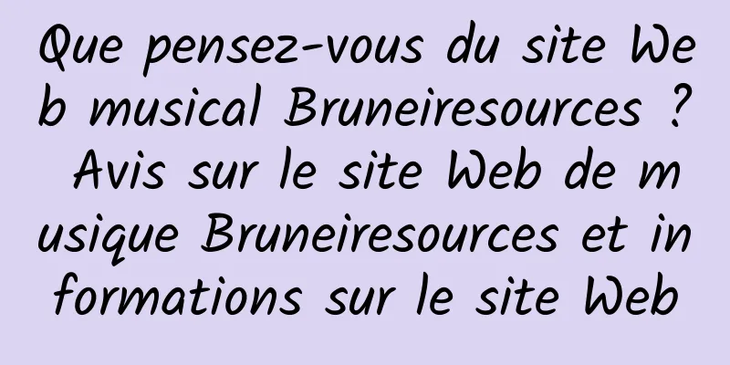 Que pensez-vous du site Web musical Bruneiresources ? Avis sur le site Web de musique Bruneiresources et informations sur le site Web