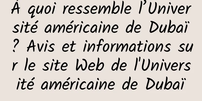 À quoi ressemble l’Université américaine de Dubaï ? Avis et informations sur le site Web de l'Université américaine de Dubaï