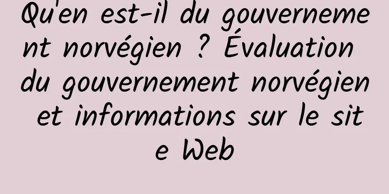 Qu'en est-il du gouvernement norvégien ? Évaluation du gouvernement norvégien et informations sur le site Web