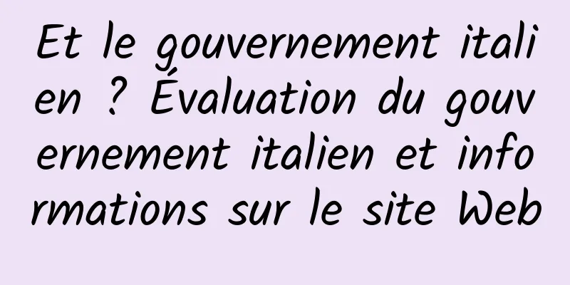 Et le gouvernement italien ? Évaluation du gouvernement italien et informations sur le site Web