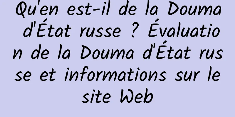 Qu'en est-il de la Douma d'État russe ? Évaluation de la Douma d'État russe et informations sur le site Web 