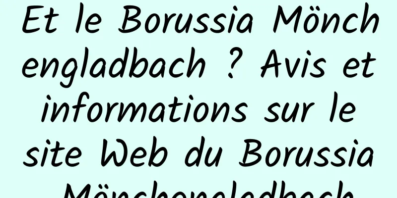 Et le Borussia Mönchengladbach ? Avis et informations sur le site Web du Borussia Mönchengladbach