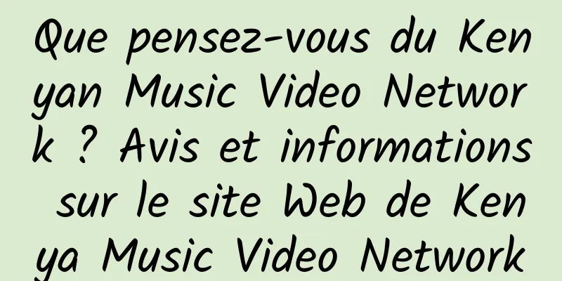 Que pensez-vous du Kenyan Music Video Network ? Avis et informations sur le site Web de Kenya Music Video Network