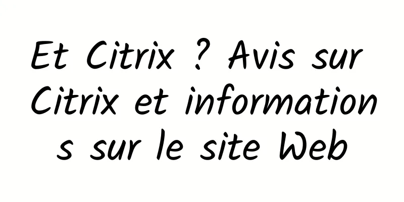 Et Citrix ? Avis sur Citrix et informations sur le site Web