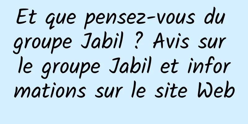 Et que pensez-vous du groupe Jabil ? Avis sur le groupe Jabil et informations sur le site Web