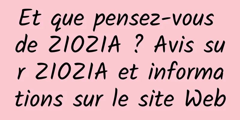 Et que pensez-vous de ZIOZIA ? Avis sur ZIOZIA et informations sur le site Web