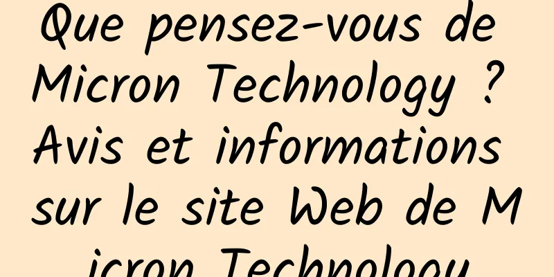 Que pensez-vous de Micron Technology ? Avis et informations sur le site Web de Micron Technology