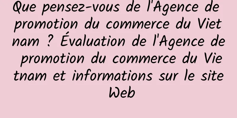 Que pensez-vous de l'Agence de promotion du commerce du Vietnam ? Évaluation de l'Agence de promotion du commerce du Vietnam et informations sur le site Web