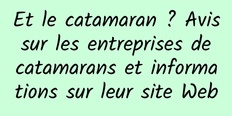 Et le catamaran ? Avis sur les entreprises de catamarans et informations sur leur site Web