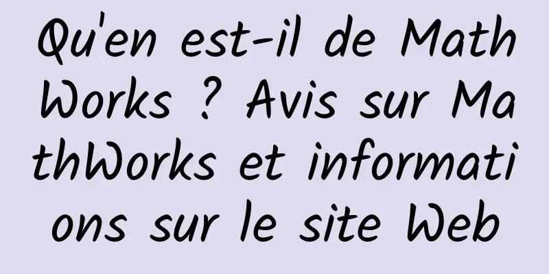 Qu'en est-il de MathWorks ? Avis sur MathWorks et informations sur le site Web