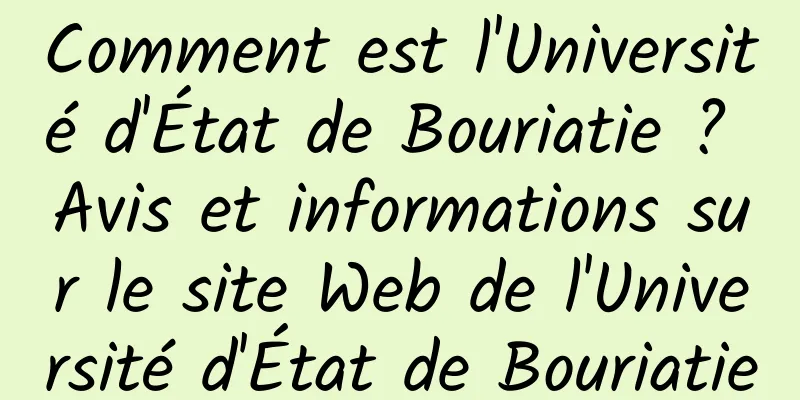 Comment est l'Université d'État de Bouriatie ? Avis et informations sur le site Web de l'Université d'État de Bouriatie
