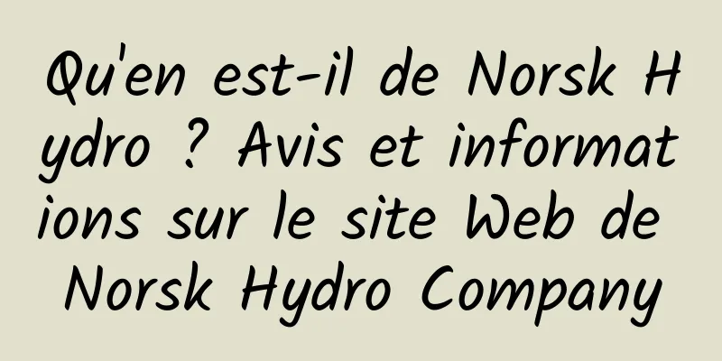 Qu'en est-il de Norsk Hydro ? Avis et informations sur le site Web de Norsk Hydro Company