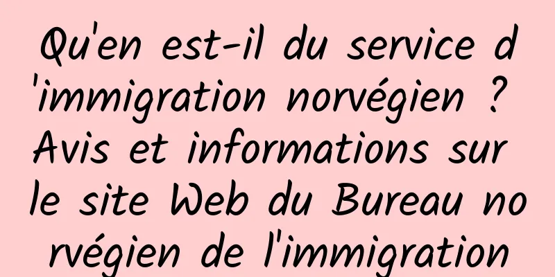 Qu'en est-il du service d'immigration norvégien ? Avis et informations sur le site Web du Bureau norvégien de l'immigration