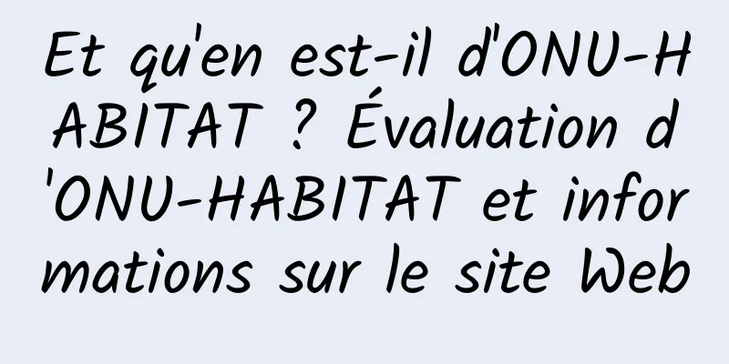 Et qu'en est-il d'ONU-HABITAT ? Évaluation d'ONU-HABITAT et informations sur le site Web