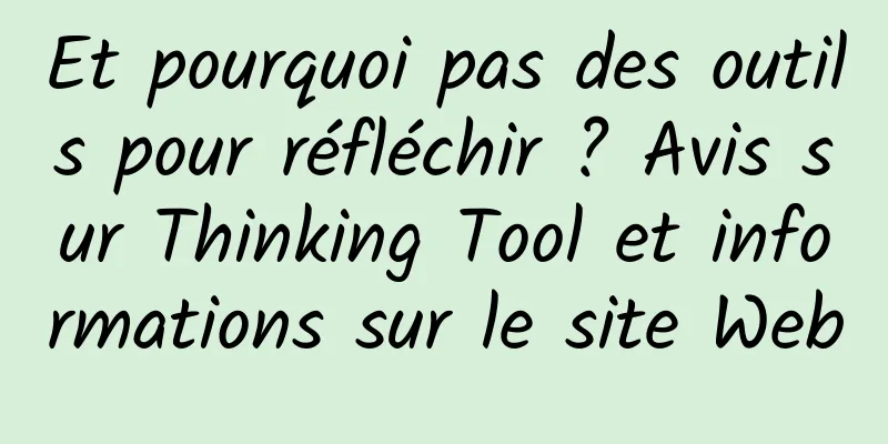 Et pourquoi pas des outils pour réfléchir ? Avis sur Thinking Tool et informations sur le site Web