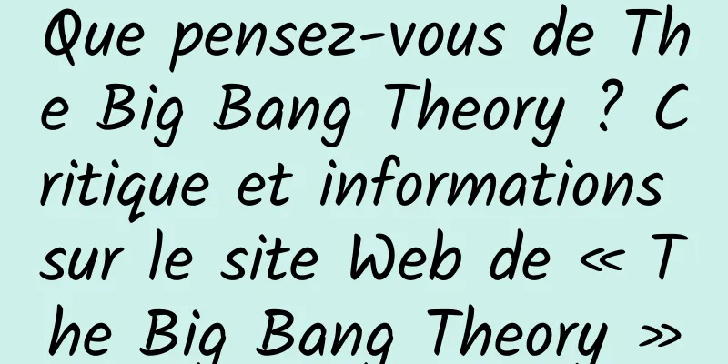 Que pensez-vous de The Big Bang Theory ? Critique et informations sur le site Web de « The Big Bang Theory »