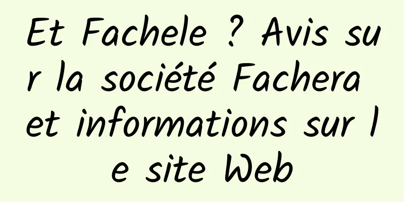 Et Fachele ? Avis sur la société Fachera et informations sur le site Web