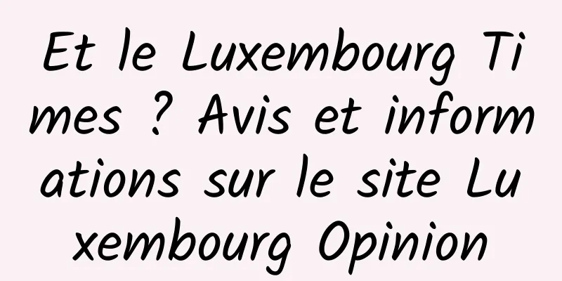 Et le Luxembourg Times ? Avis et informations sur le site Luxembourg Opinion