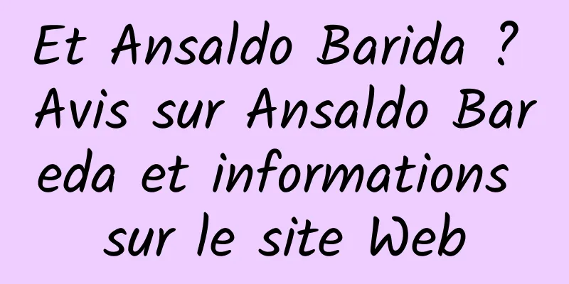 Et Ansaldo Barida ? Avis sur Ansaldo Bareda et informations sur le site Web