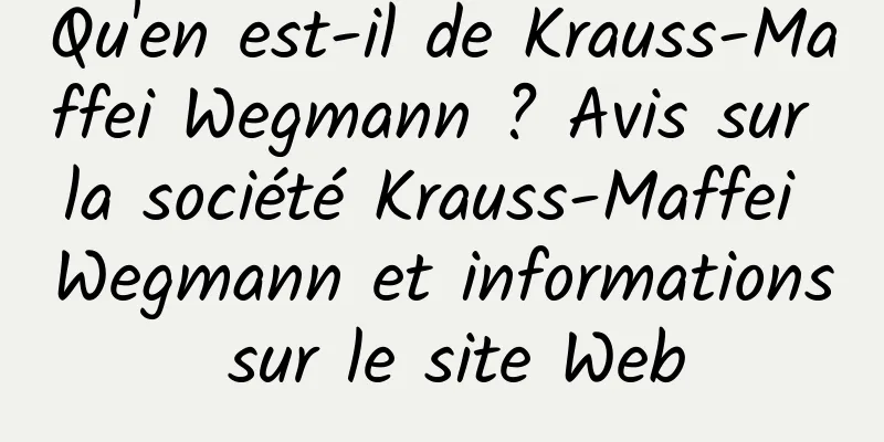 Qu'en est-il de Krauss-Maffei Wegmann ? Avis sur la société Krauss-Maffei Wegmann et informations sur le site Web