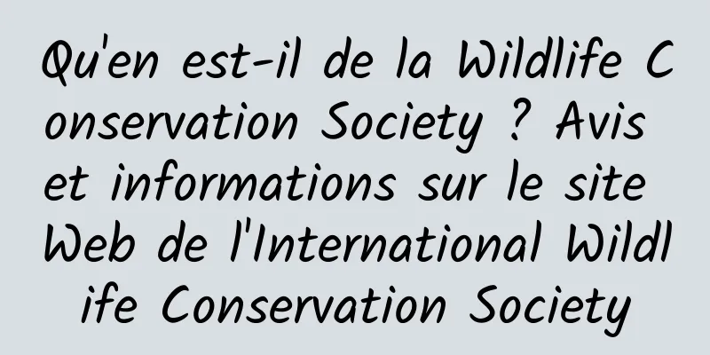 Qu'en est-il de la Wildlife Conservation Society ? Avis et informations sur le site Web de l'International Wildlife Conservation Society