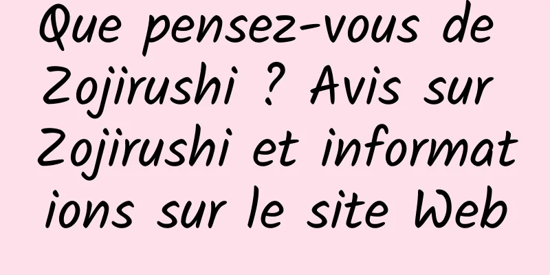 Que pensez-vous de Zojirushi ? Avis sur Zojirushi et informations sur le site Web