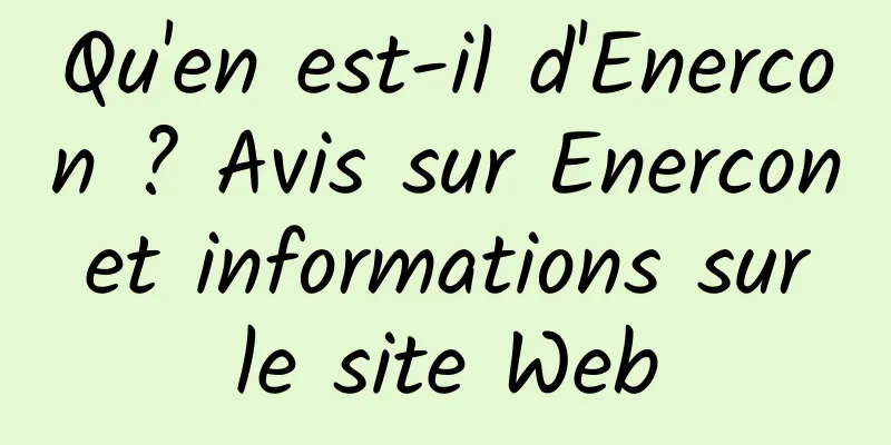 Qu'en est-il d'Enercon ? Avis sur Enercon et informations sur le site Web