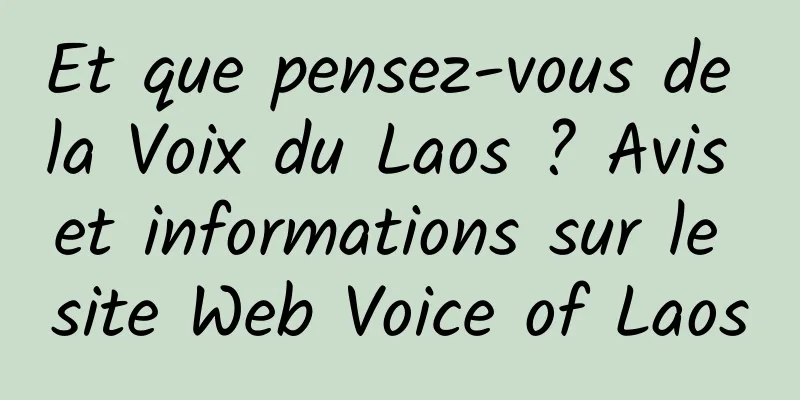 Et que pensez-vous de la Voix du Laos ? Avis et informations sur le site Web Voice of Laos