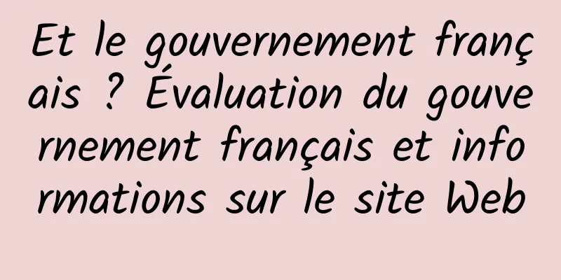 Et le gouvernement français ? Évaluation du gouvernement français et informations sur le site Web