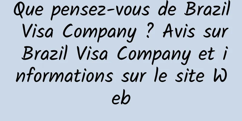 Que pensez-vous de Brazil Visa Company ? Avis sur Brazil Visa Company et informations sur le site Web