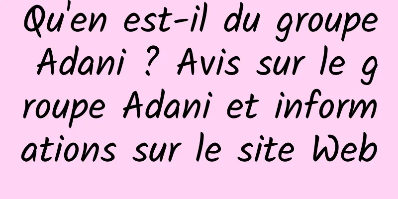 Qu'en est-il du groupe Adani ? Avis sur le groupe Adani et informations sur le site Web
