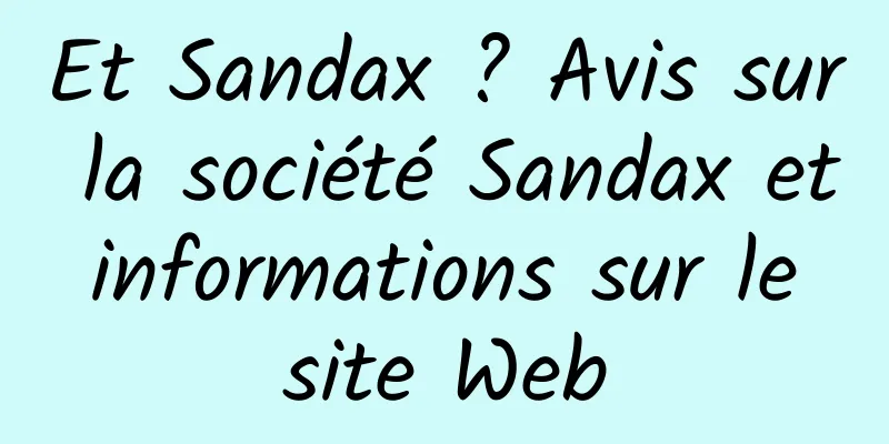 Et Sandax ? Avis sur la société Sandax et informations sur le site Web