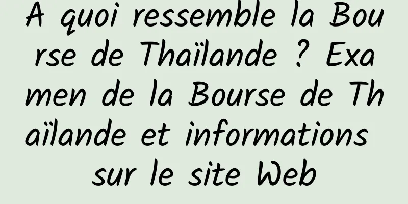À quoi ressemble la Bourse de Thaïlande ? Examen de la Bourse de Thaïlande et informations sur le site Web