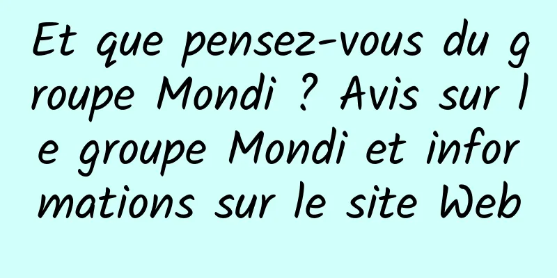 Et que pensez-vous du groupe Mondi ? Avis sur le groupe Mondi et informations sur le site Web