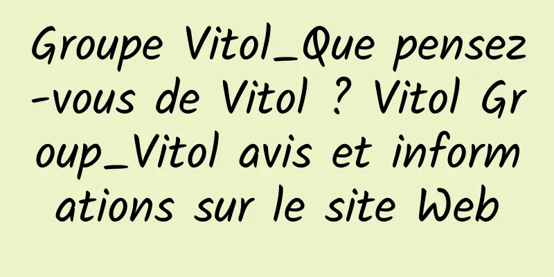 Groupe Vitol_Que pensez-vous de Vitol ? Vitol Group_Vitol avis et informations sur le site Web