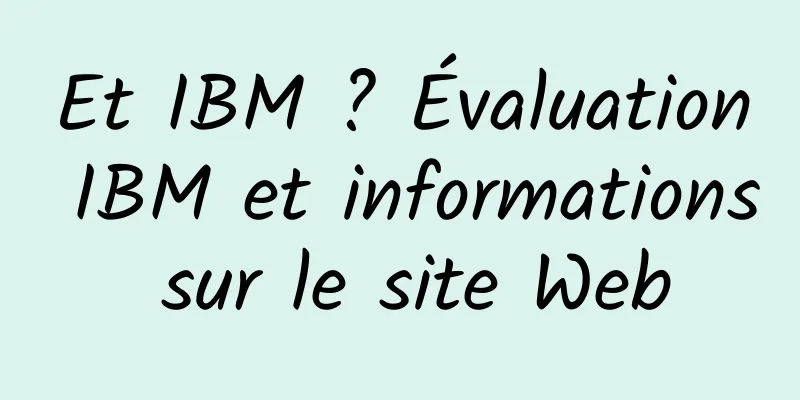 Et IBM ? Évaluation IBM et informations sur le site Web