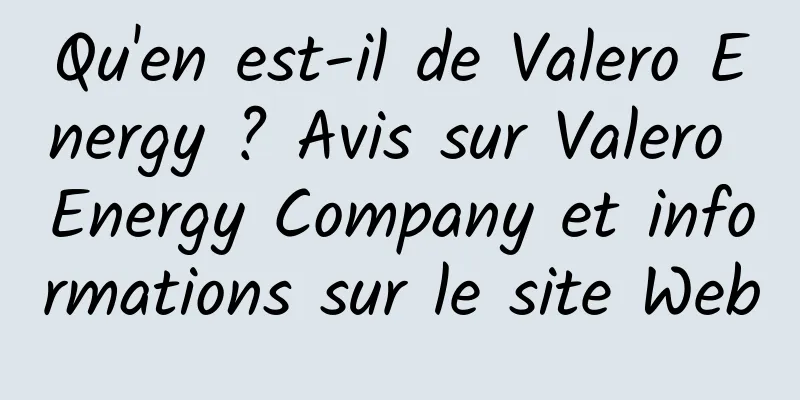Qu'en est-il de Valero Energy ? Avis sur Valero Energy Company et informations sur le site Web