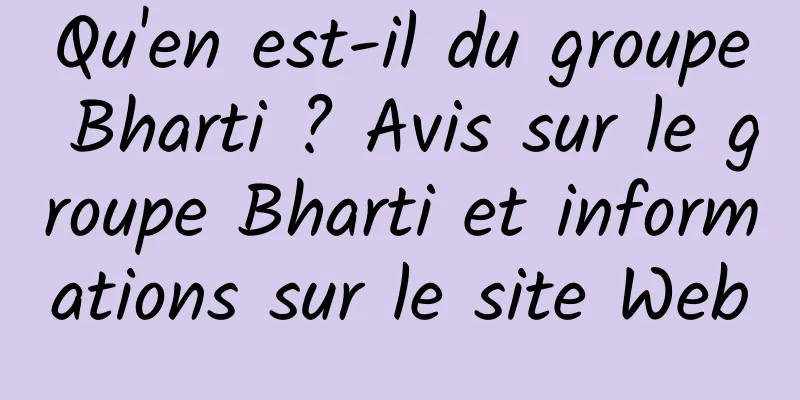 Qu'en est-il du groupe Bharti ? Avis sur le groupe Bharti et informations sur le site Web