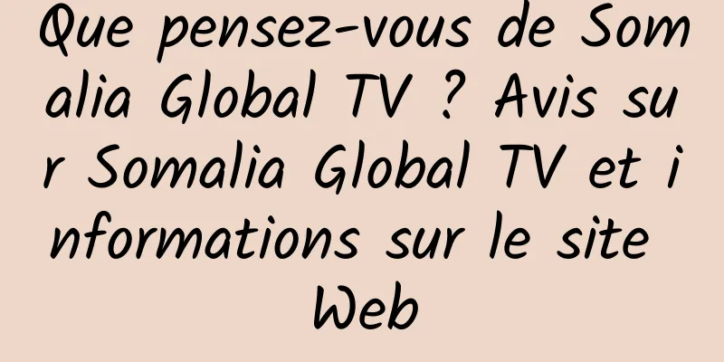 Que pensez-vous de Somalia Global TV ? Avis sur Somalia Global TV et informations sur le site Web