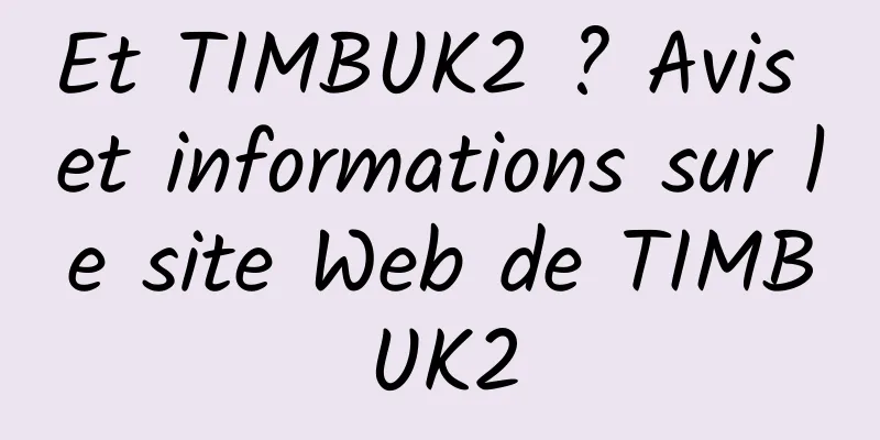 Et TIMBUK2 ? Avis et informations sur le site Web de TIMBUK2