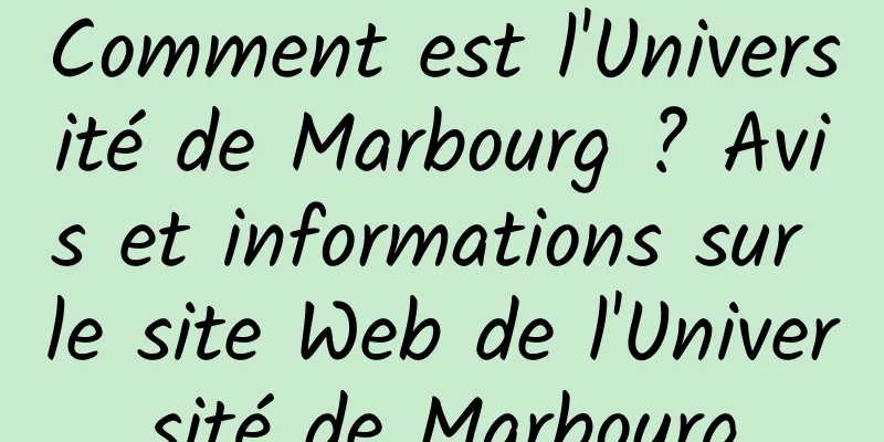 Comment est l'Université de Marbourg ? Avis et informations sur le site Web de l'Université de Marbourg